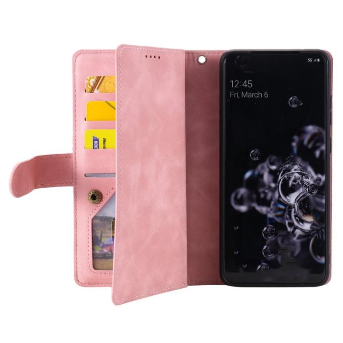 OEM - Samsung Galaxy S26 Ultra Fodral 9 Kortplatser Dragkedja Konstläder - Roséguld