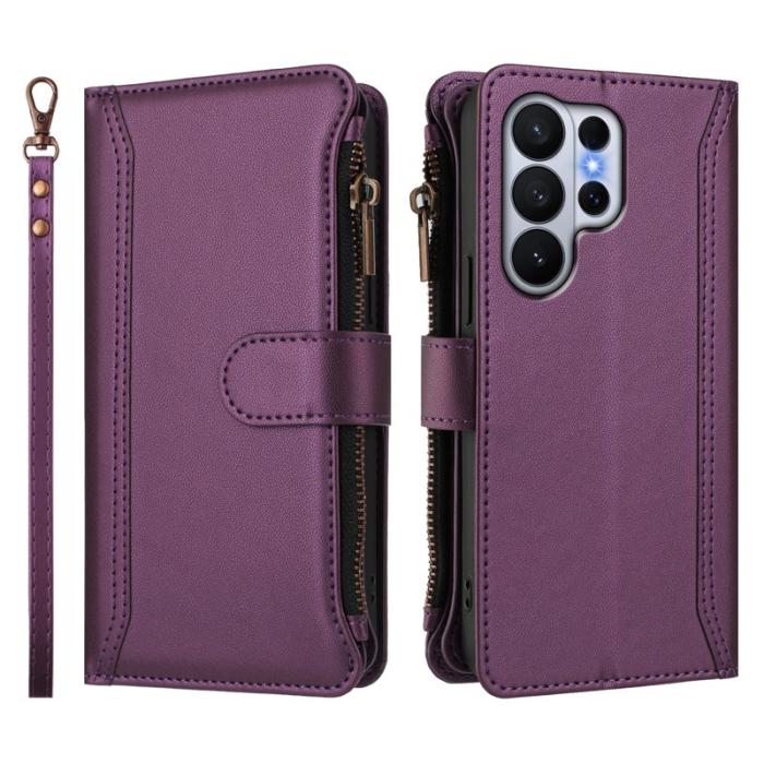 OEM - Samsung Galaxy S26 Ultra Fodral Äkta Läder 9 Kortfack - Lila
