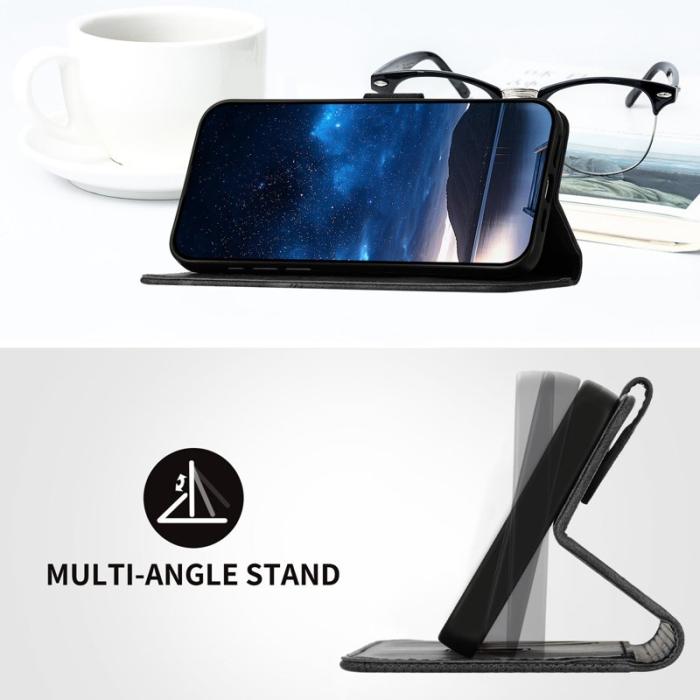 OEM - Samsung Galaxy S26 Ultra Fodral Äkta Läder Fjäril Blomma - Svart