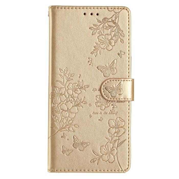 OEM - Samsung Galaxy S26 Ultra Fodral Äkta Läder Flip Cover - Guld
