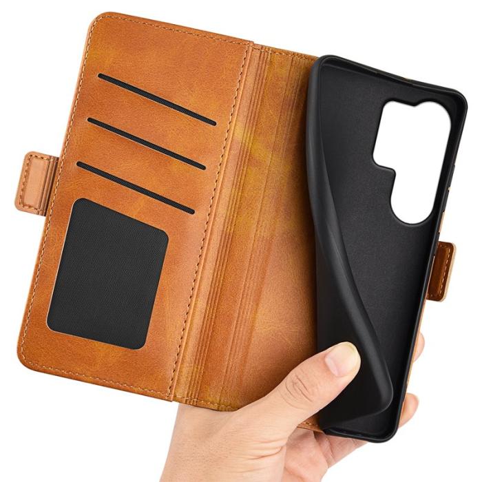 OEM - Samsung Galaxy S26 Ultra Fodral Äkta Läder - Gul