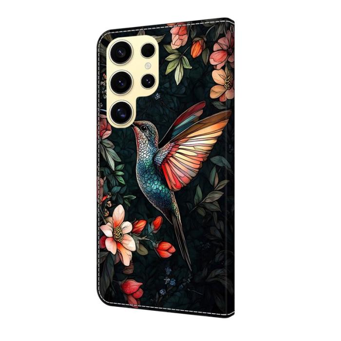 OEM - Samsung Galaxy S26 Ultra Fodral Äkta Läder Mönster - Grön Magpie