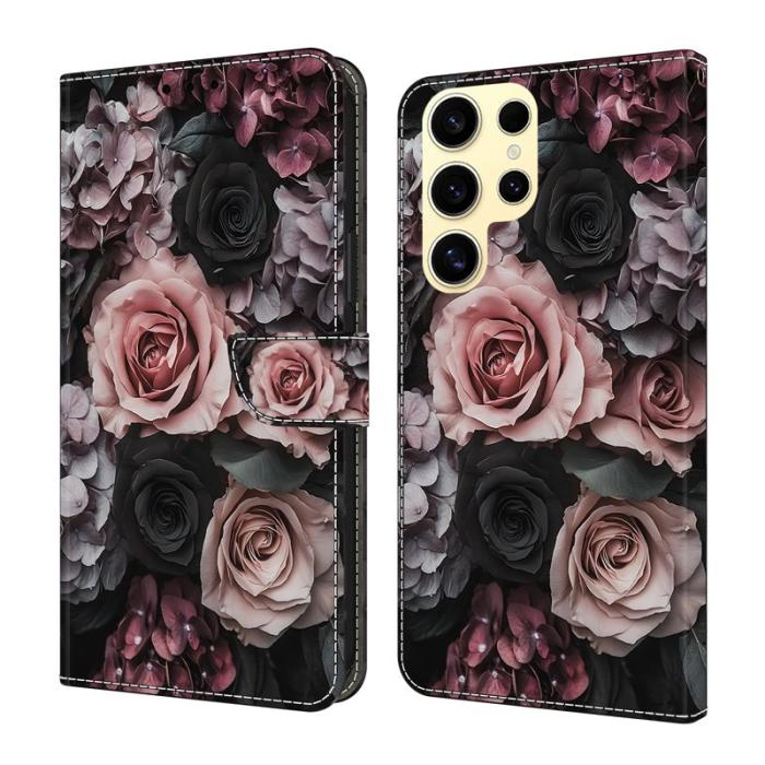 OEM - Samsung Galaxy S26 Ultra Fodral Äkta Läder Mönster - Kinesisk Ros