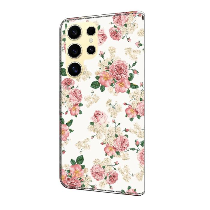 OEM - Samsung Galaxy S26 Ultra Fodral Äkta Läder Mönster - Pion