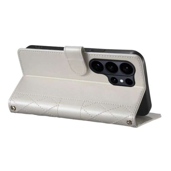 OEM - Samsung Galaxy S26 Ultra Fodral Äkta Läder Rhombus - Beige