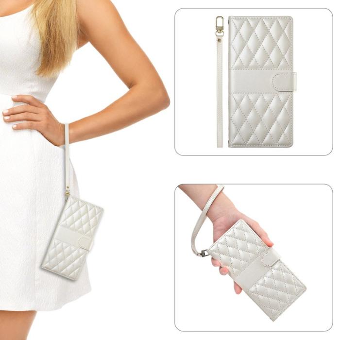 OEM - Samsung Galaxy S26 Ultra Fodral Äkta Läder Rhombus - Beige