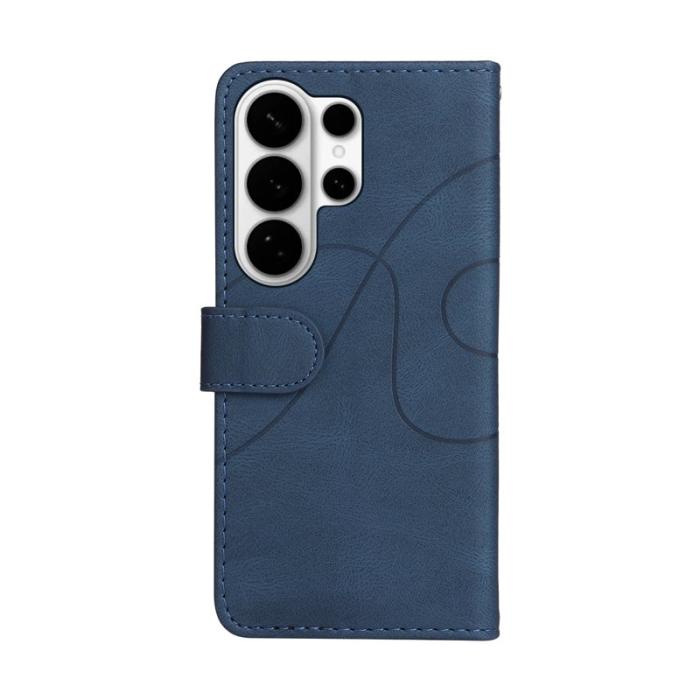 OEM - Samsung Galaxy S26 Ultra Fodral Äkta Läder Ställ - Blå