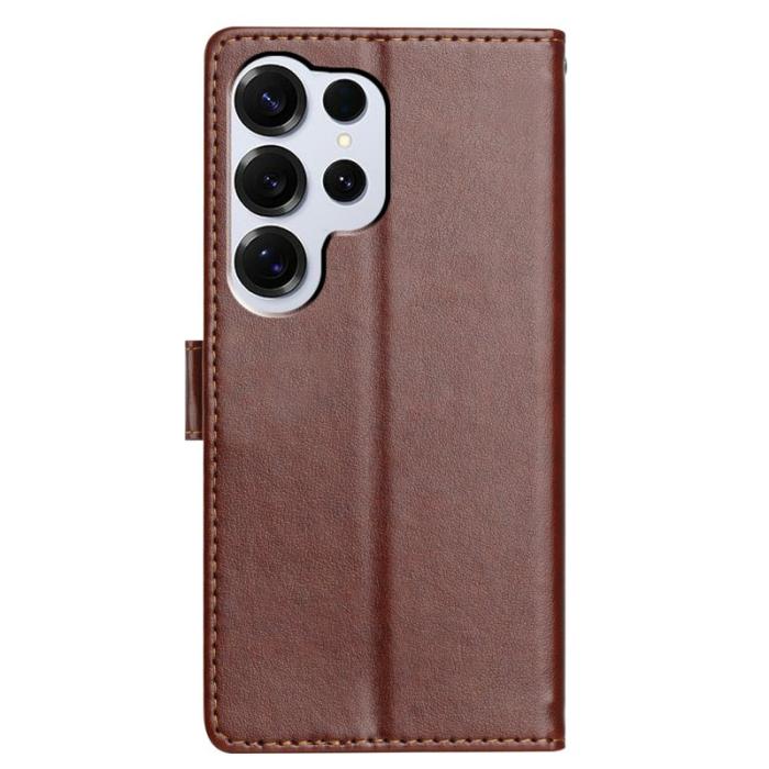 OEM - Samsung Galaxy S26 Ultra Plånboksfodral Konstläder Ställ - Brun