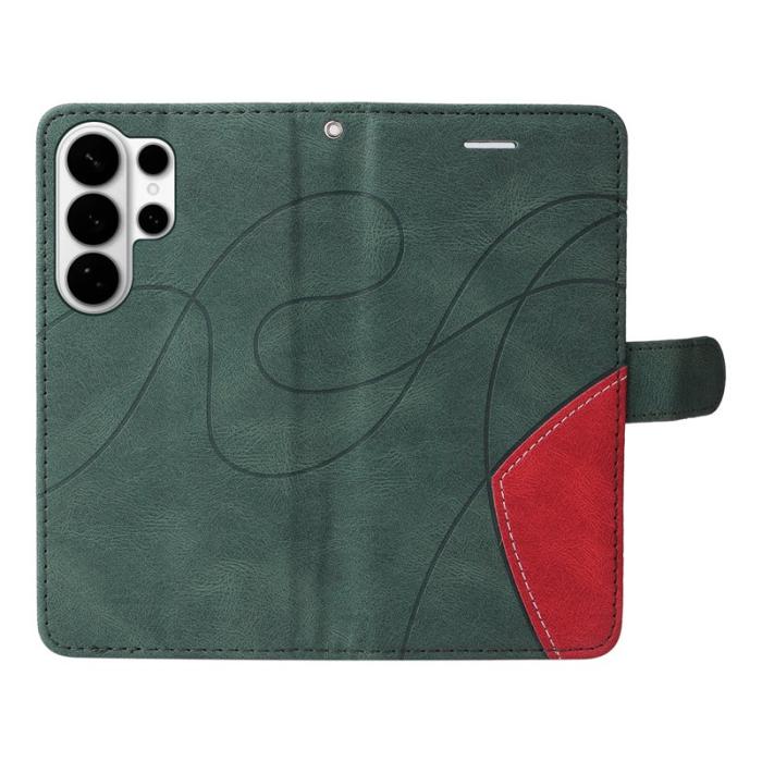 AZNS - Samsung Galaxy S26 Ultra Fodral Äkta Läder Ställ - Grön