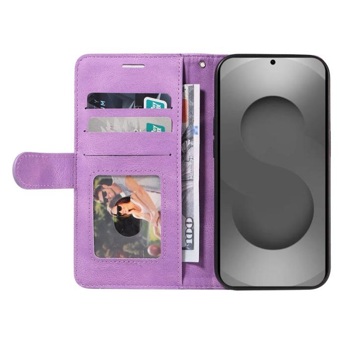 OEM - Samsung Galaxy S26 Ultra Fodral Äkta Läder Ställ - Lila