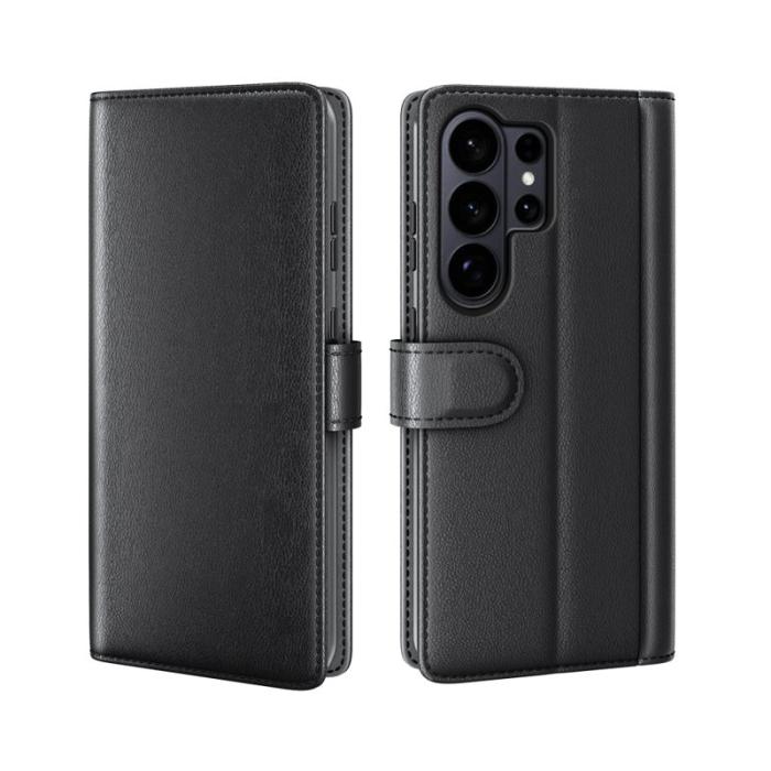 OEM - Samsung Galaxy S26 Ultra Fodral Äkta Läder Ställ - Svart