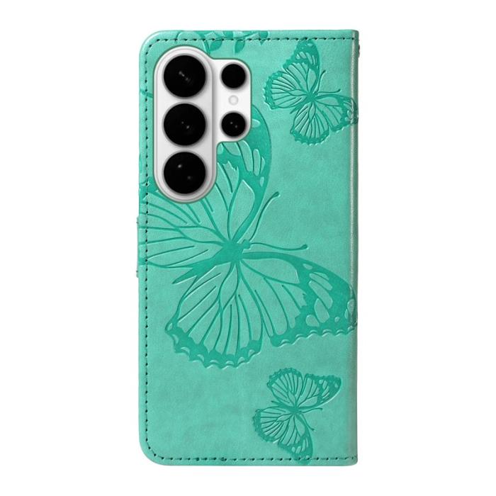 OEM - Samsung Galaxy S26 Ultra Fodral Blommönster Äkta Läder - Grön