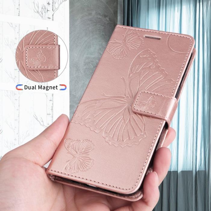 OEM - Samsung Galaxy S26 Ultra Fodral Blommönster Impr. Läder - Roséguld