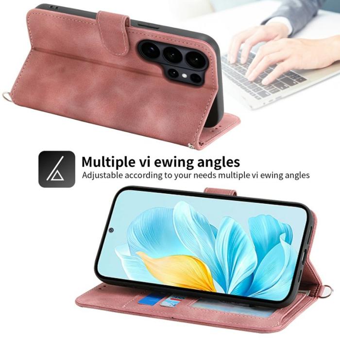 OEM - Samsung Galaxy S26 Ultra Fodral Blommönster Konstläder - Rosa