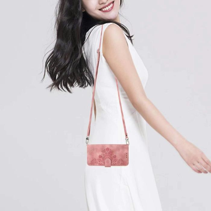 OEM - Samsung Galaxy S26 Ultra Fodral Blommönster Konstläder - Rosa