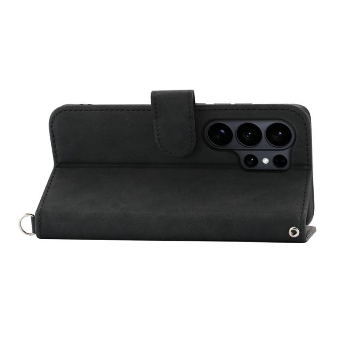 OEM - Samsung Galaxy S26 Ultra Fodral Blommönster PU Läder - Svart