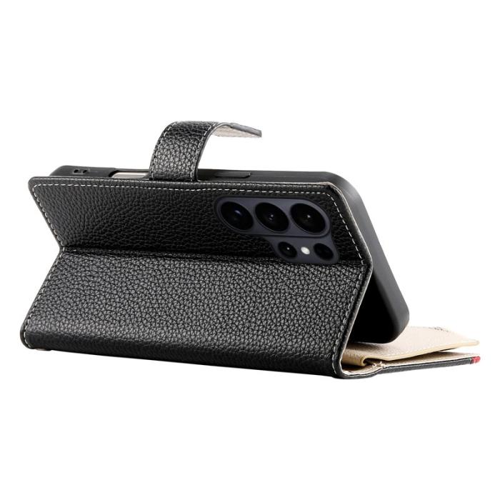 OEM - Samsung Galaxy S26 Ultra Fodral Dragkedja Konstläder Flip - Svart