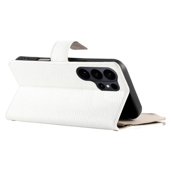 OEM - Samsung Galaxy S26 Ultra Fodral Dragkedja Konstläder Flip - Vit