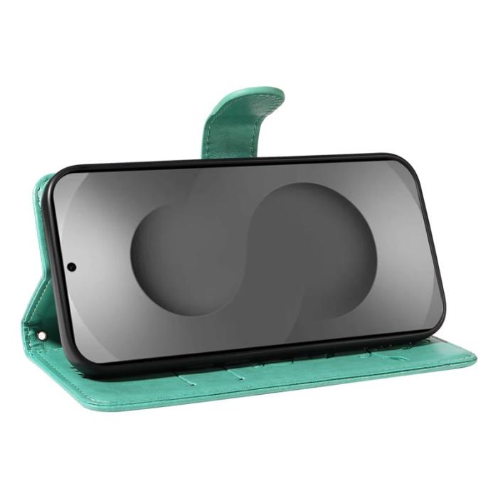 DIERFENG - Samsung Galaxy S26 Ultra Fodral Konstläder Blommönster - Grön