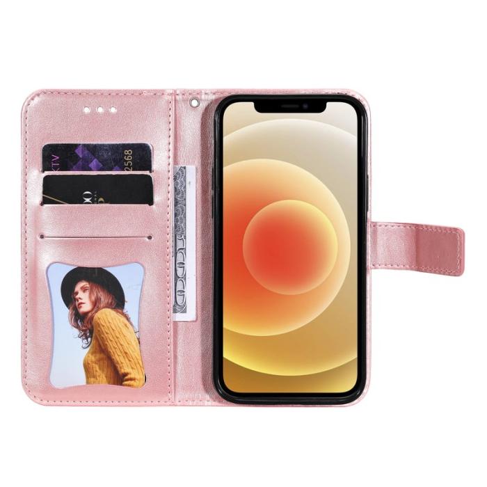 OEM - Samsung Galaxy S26 Ultra Fodral Konstläder Blommönster - Rosa