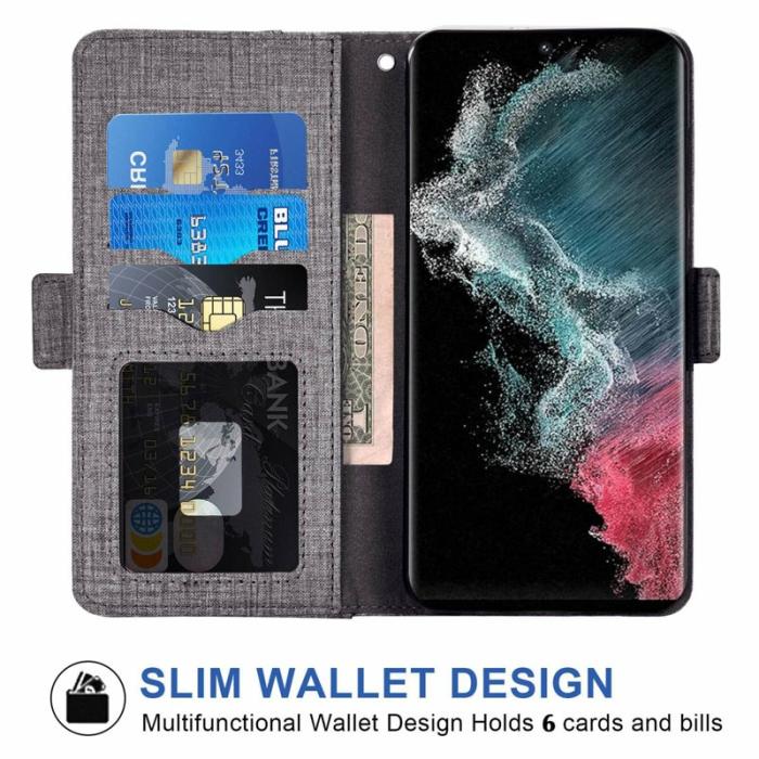 OEM - Samsung Galaxy S26 Ultra Fodral Konstläder Jean Textur - Grå