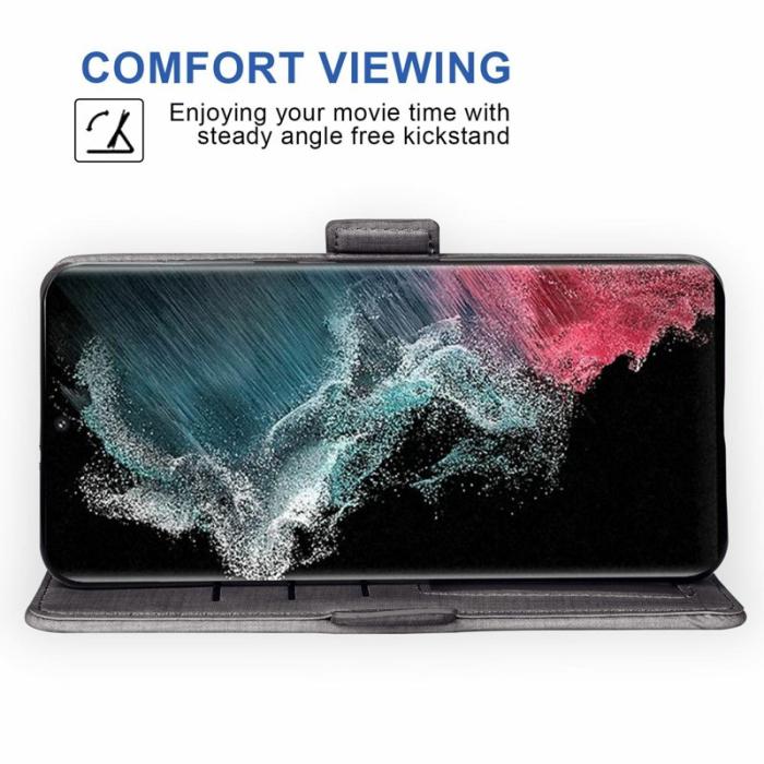 OEM - Samsung Galaxy S26 Ultra Fodral Konstläder Jean Textur - Grå