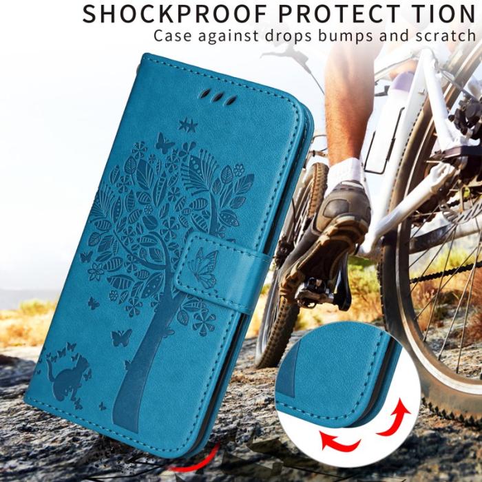 OEM - Samsung Galaxy S26 Ultra Fodral Konstläder Kattträd - Blå