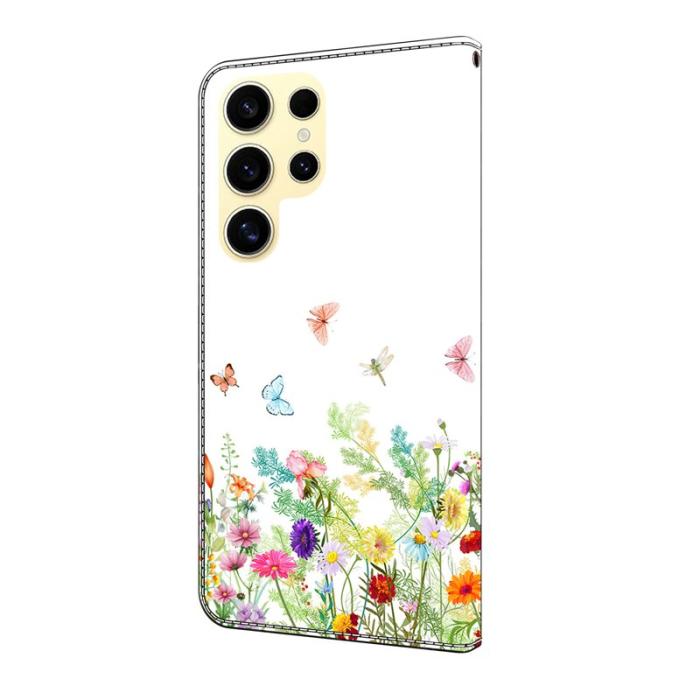 OEM - Samsung Galaxy S26 Ultra Fodral Konstläder Mönstertryck - Blommor och Gräs