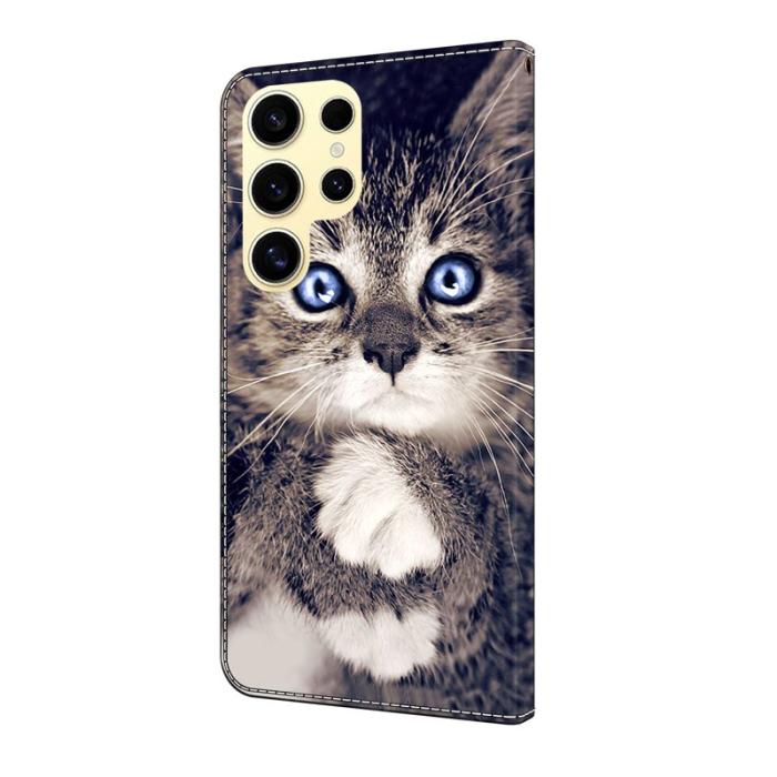 OEM - Samsung Galaxy S26 Ultra Fodral Konstläder Mönstertryck - Hand-hållande Katt