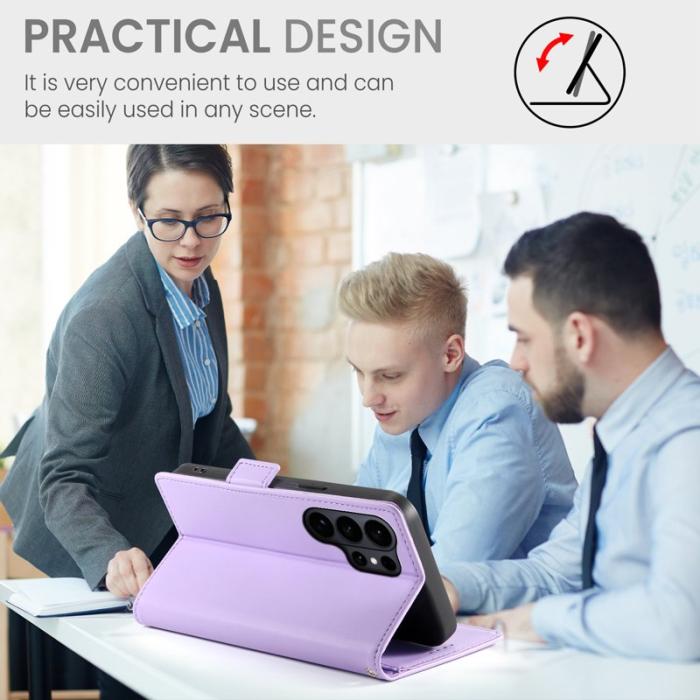 OEM - Samsung Galaxy S26 Ultra Fodral Konstläder Ställ - Lila