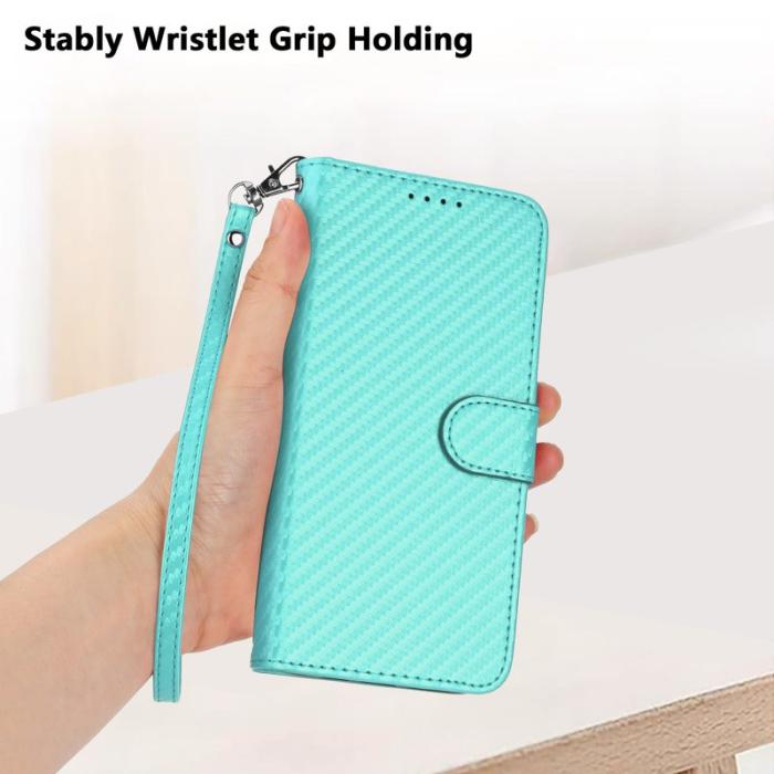 OEM - Samsung Galaxy S26 Ultra Fodral Läder Kolfiber - Ljusblå