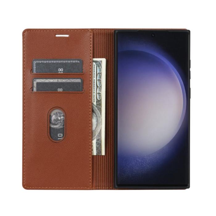 OEM - Samsung Galaxy S26 Ultra Fodral Magnetisk Stängning Konstläder - Brun
