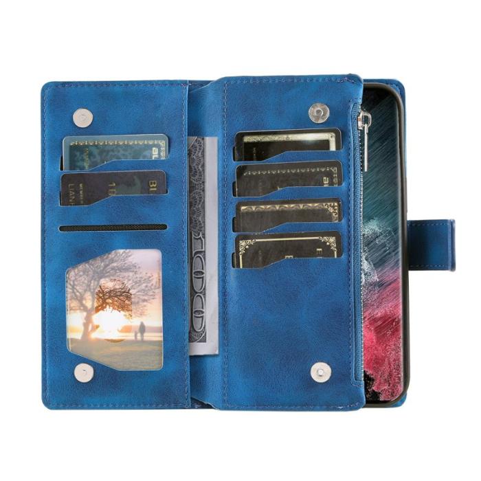 OEM - Samsung Galaxy S26 Ultra Fodral Mandala Blommönster PU Läder - Blå