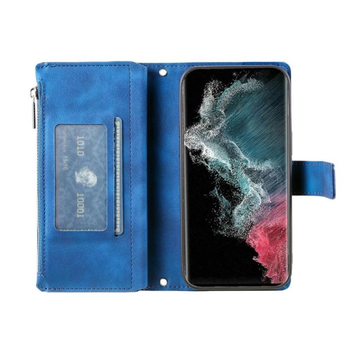 OEM - Samsung Galaxy S26 Ultra Fodral Mandala Blommönster PU Läder - Blå