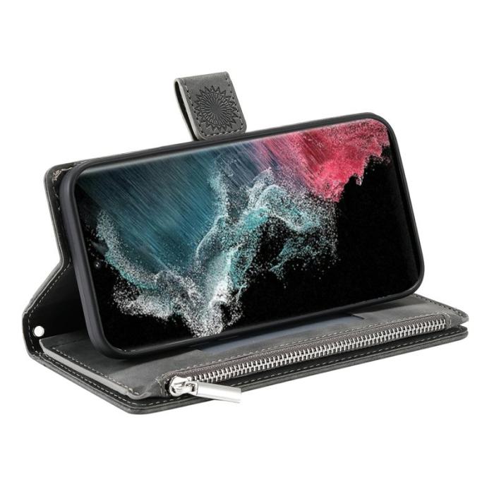 OEM - Samsung Galaxy S26 Ultra Fodral Mandala Mönster PU Läder - Grå