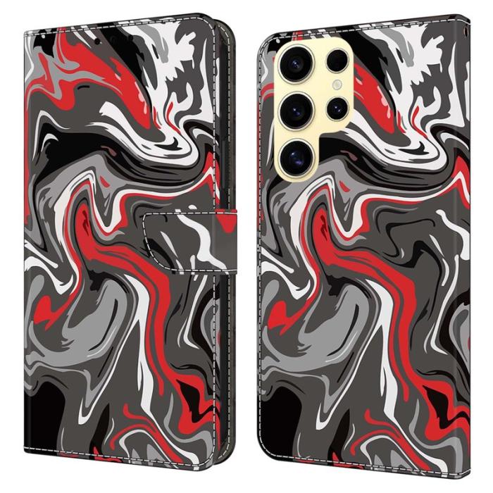 OEM - Samsung Galaxy S26 Ultra Fodral Mönstertryck Ställ Läder Flip - Rocktextur