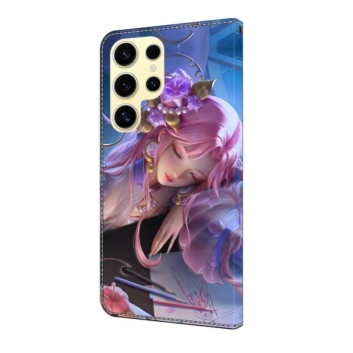OEM - Samsung Galaxy S26 Ultra Fodral Mönstertryck Ställ Läder Flip - Sleeping Beauty
