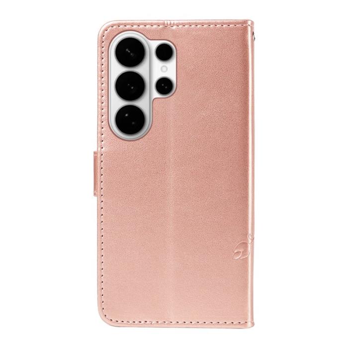 DIERFENG - Samsung Galaxy S26 Ultra Fodral PU Läder Blommönster - Roséguld