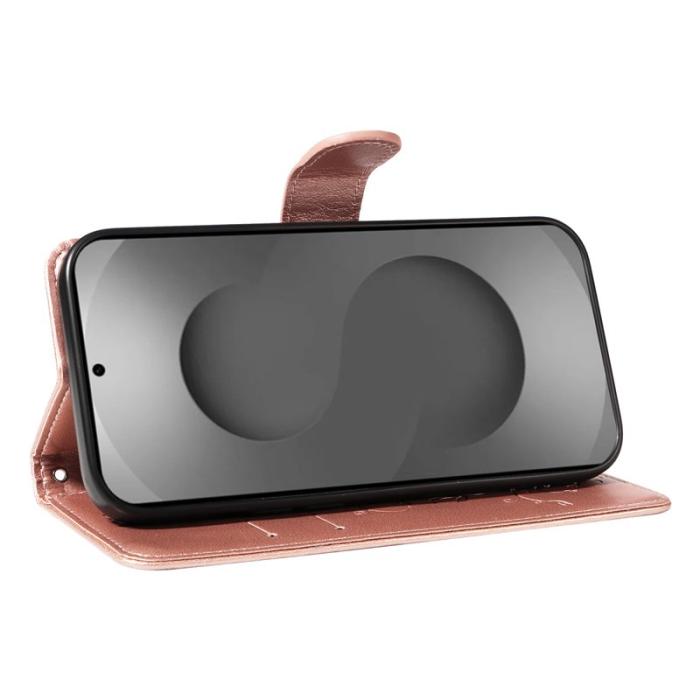 DIERFENG - Samsung Galaxy S26 Ultra Fodral PU Läder Blommönster - Roséguld