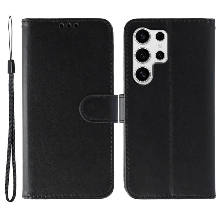 OEM - Samsung Galaxy S26 Ultra Fodral PU Läder Flip med Rem - Svart