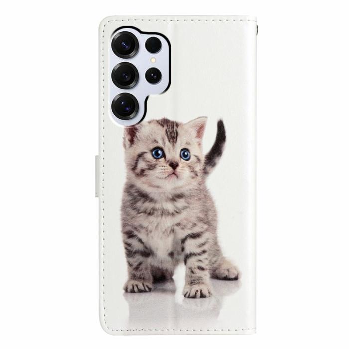 OEM - Samsung Galaxy S26 Ultra Fodral PU Läder Mönstertryck Ställ - Söt Katt