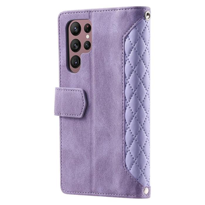 OEM - Samsung Galaxy S26 Ultra Fodral PU Läder Rhombus - Lila