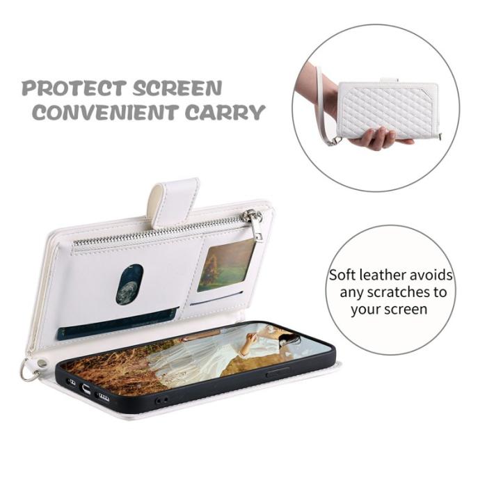 OEM - Samsung Galaxy S26 Ultra Fodral PU Läder Rhombus - Vit