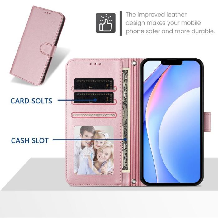 OEM - Samsung Galaxy S26 Ultra Fodral RFID Skydd Äkta Läder - Rosa