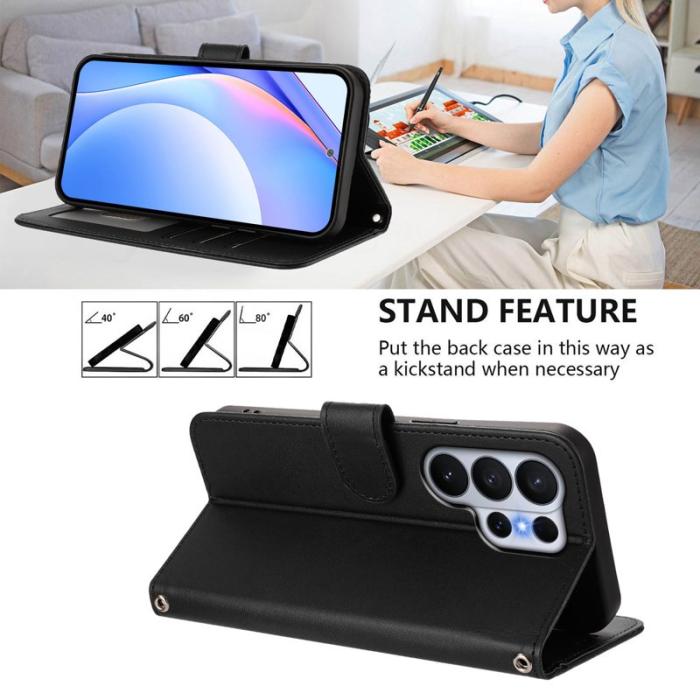 OEM - Samsung Galaxy S26 Ultra Fodral RFID Skydd Äkta Läder - Svart