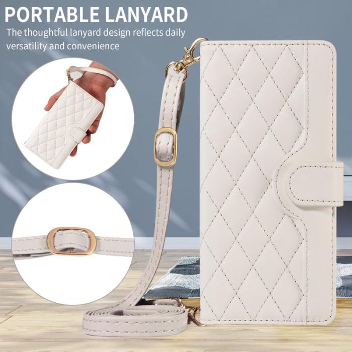 OEM - Samsung Galaxy S26 Ultra Fodral Rhombus Äkta Läder - Vit