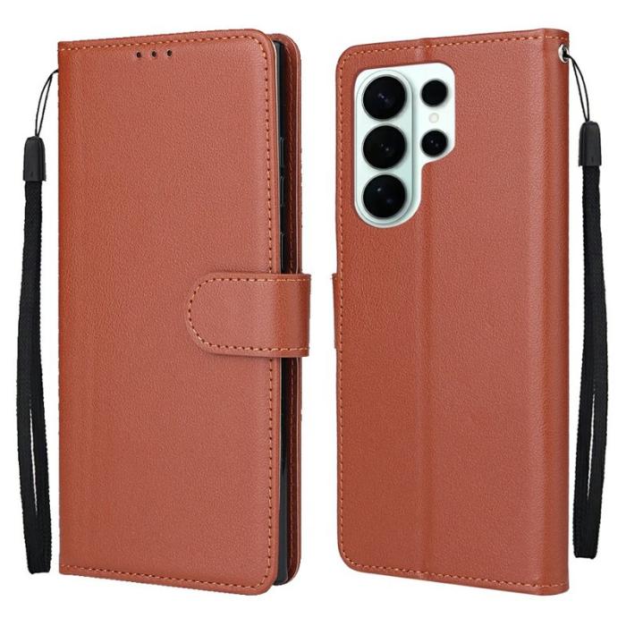 OEM - Samsung Galaxy S26 Ultra Fodral Ställ PU Läder - Brun