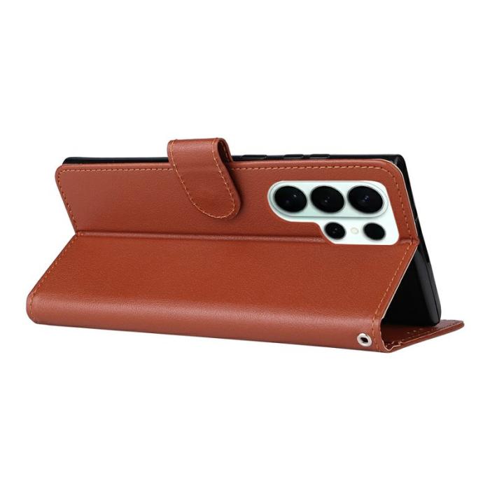 OEM - Samsung Galaxy S26 Ultra Fodral Ställ PU Läder - Brun