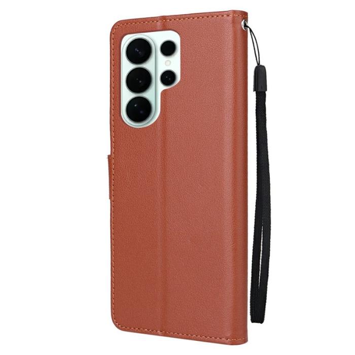 OEM - Samsung Galaxy S26 Ultra Fodral Ställ PU Läder - Brun