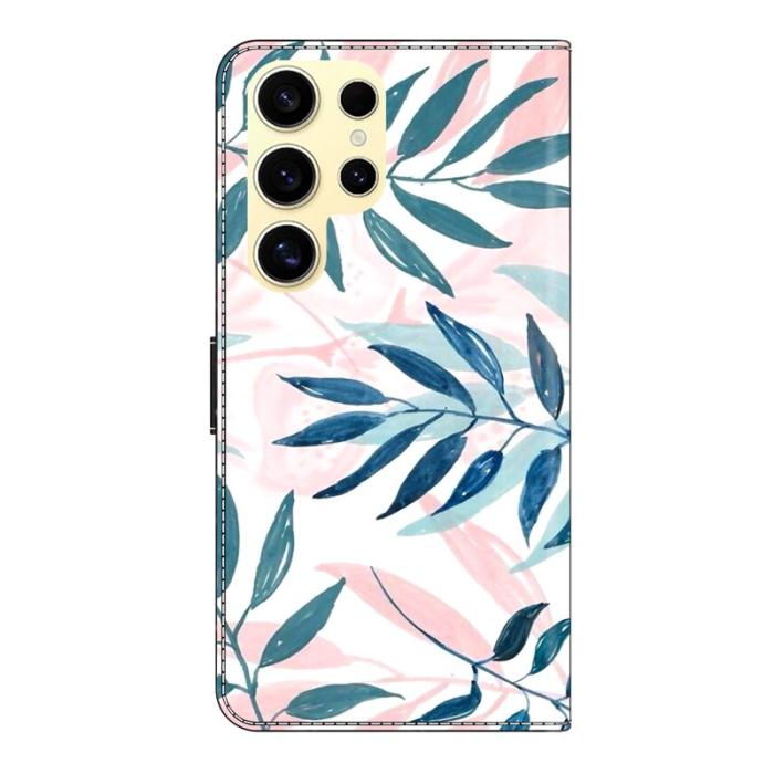 OEM - Samsung Galaxy S26 Ultra Fodral Ställning Konstläder - Vattenfärgsblad